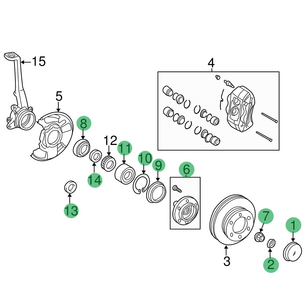 930-417K (Non-ABS) - Front Wheel Hub Bearing Repair Kit Assembly