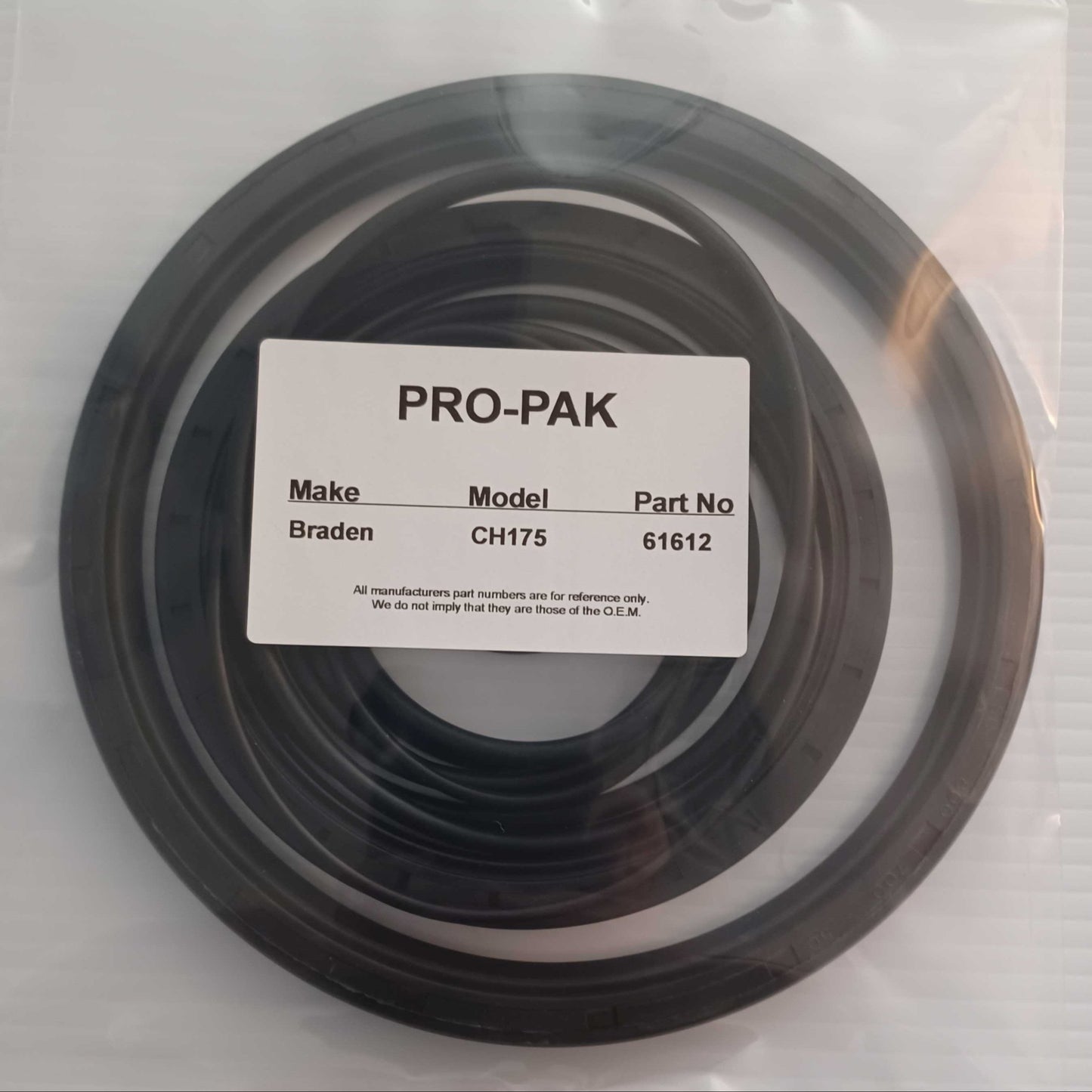 BRADEN® Model CH175A Hoist Seal Kit Number 61612