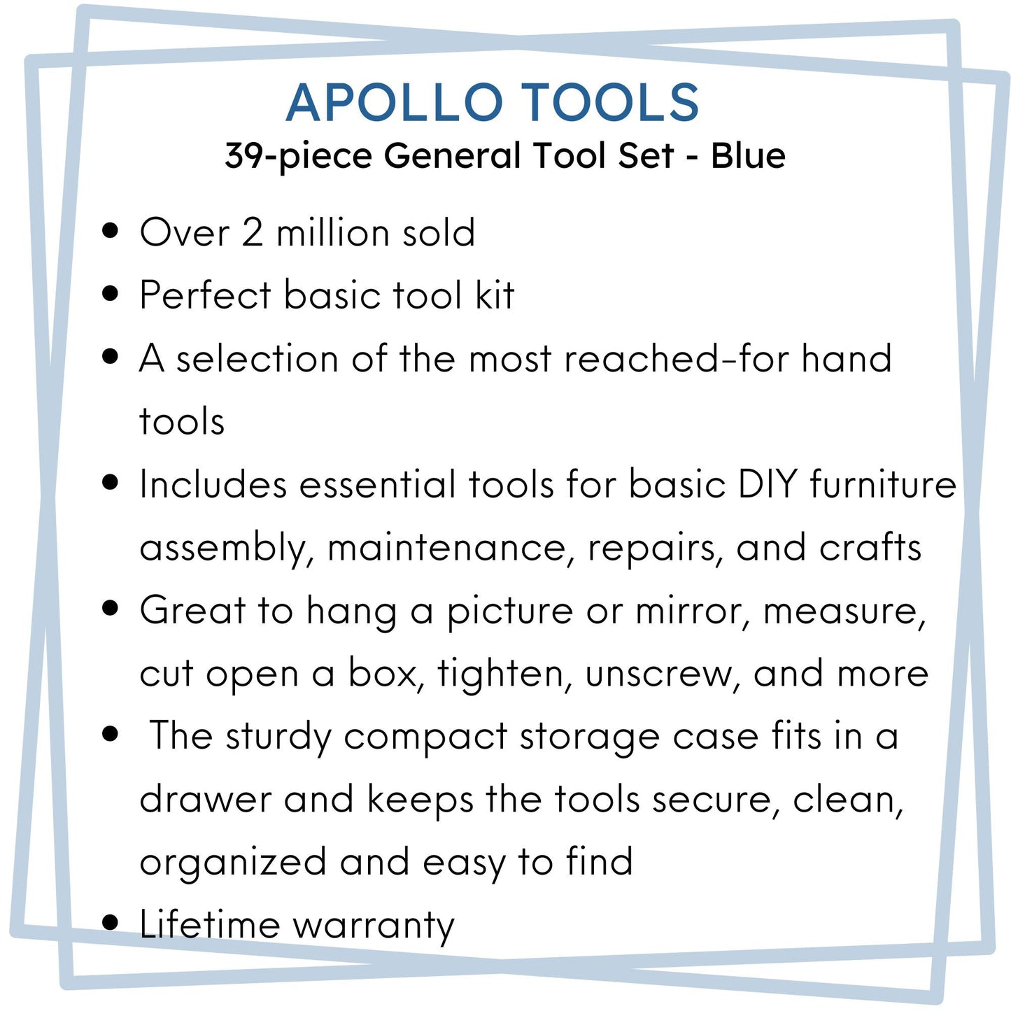 39 Piece General Tool Kit - DT9706BL