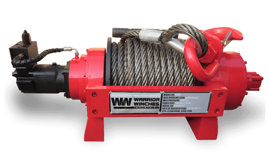 JP20 44,000lb (20 Ton) Industrial Hydraulic Winch - Steel Rope