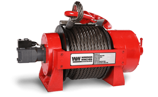 JR25 55,000lb (25 Ton) Industrial Hydraulic Winch - Steel Rope
