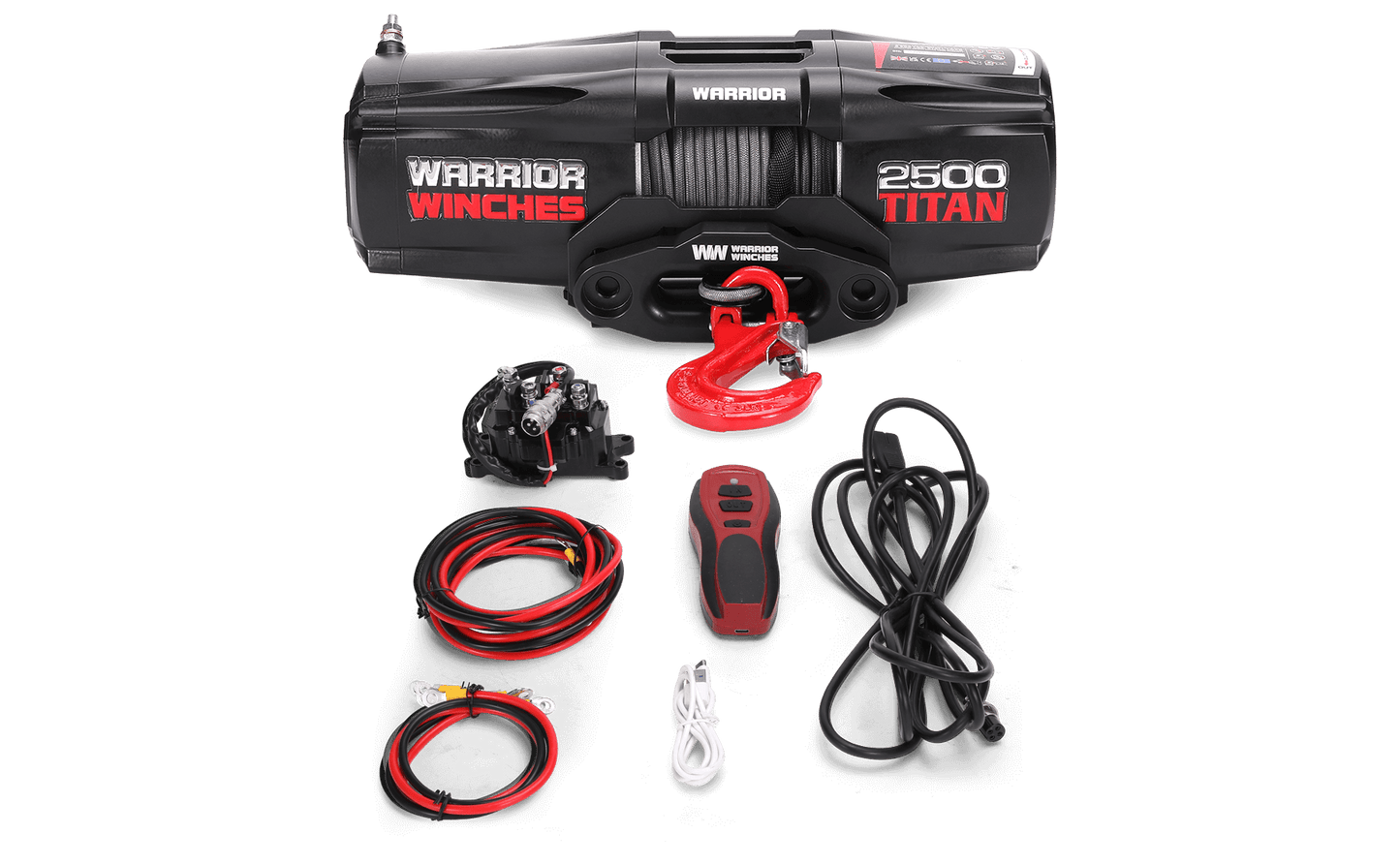 Titan 2,500lb 12v Electric Winch - Synthetic Rope