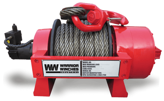 JP30 66,000lb (30 Ton) Industrial Hydraulic Winch - Steel Rope
