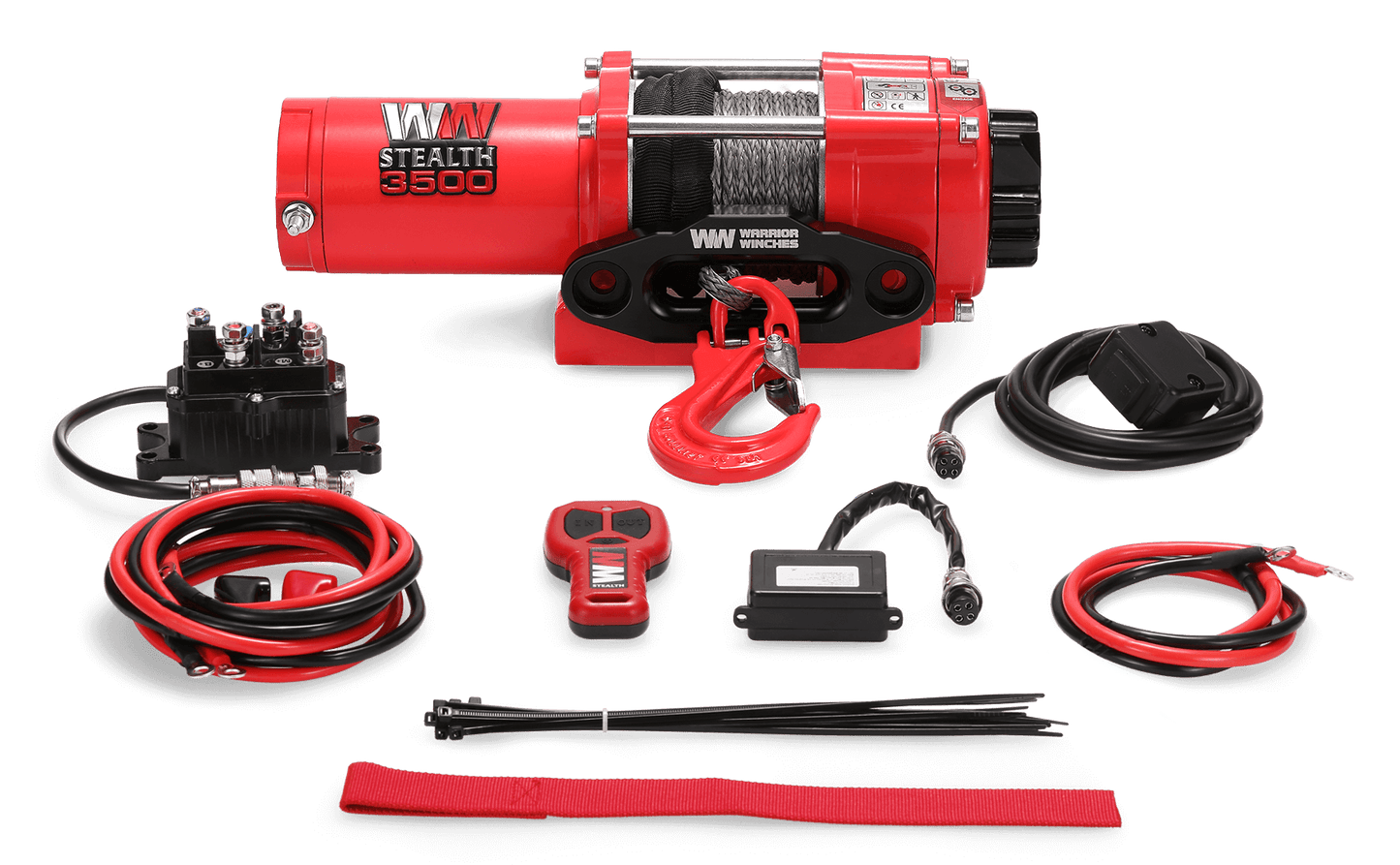 Stealth 3,500lb 12v Electric Winch - Synthetic Rope