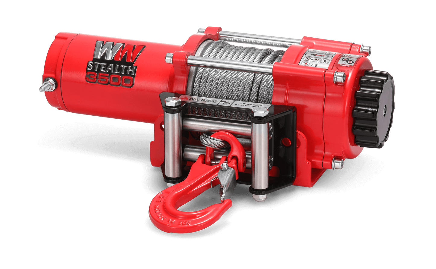Stealth 3,500lb 12v Electric Winch - Steel Rope