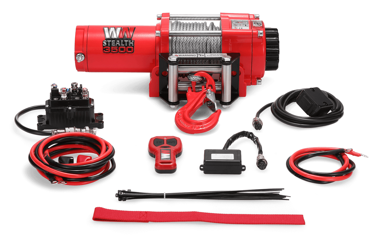 Stealth 3,500lb 12v Electric Winch - Steel Rope