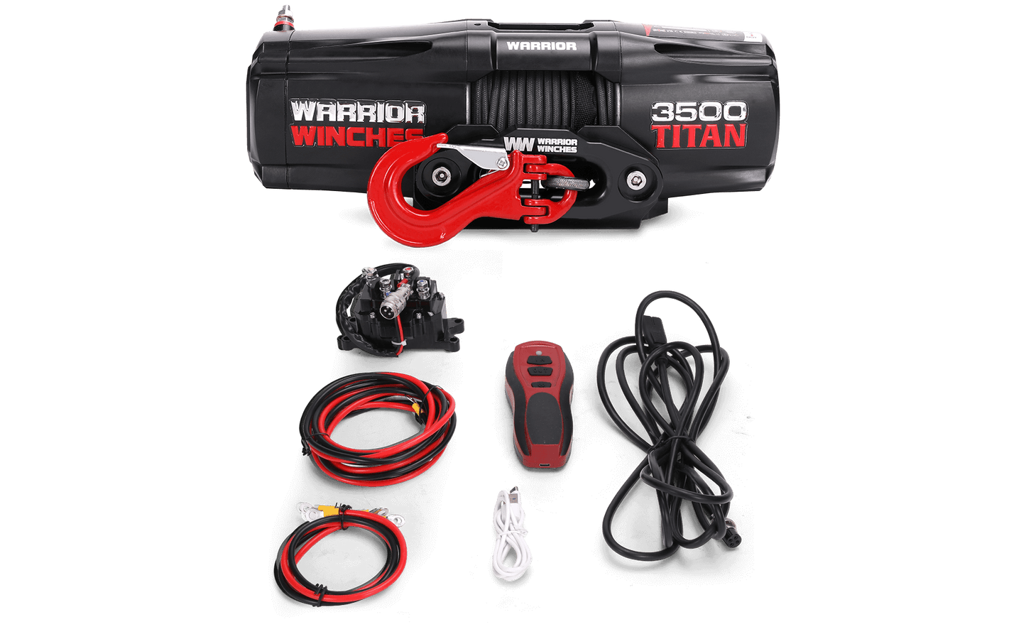 Titan 3,500lb 12v Electric Winch - Synthetic Rope