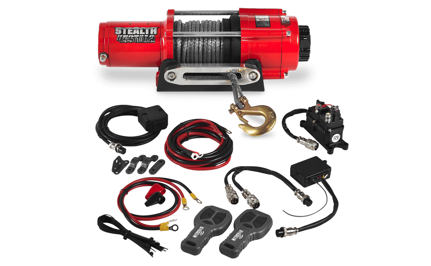 Stealth 4,500lb 12v Electric Winch - Synthetic Rope