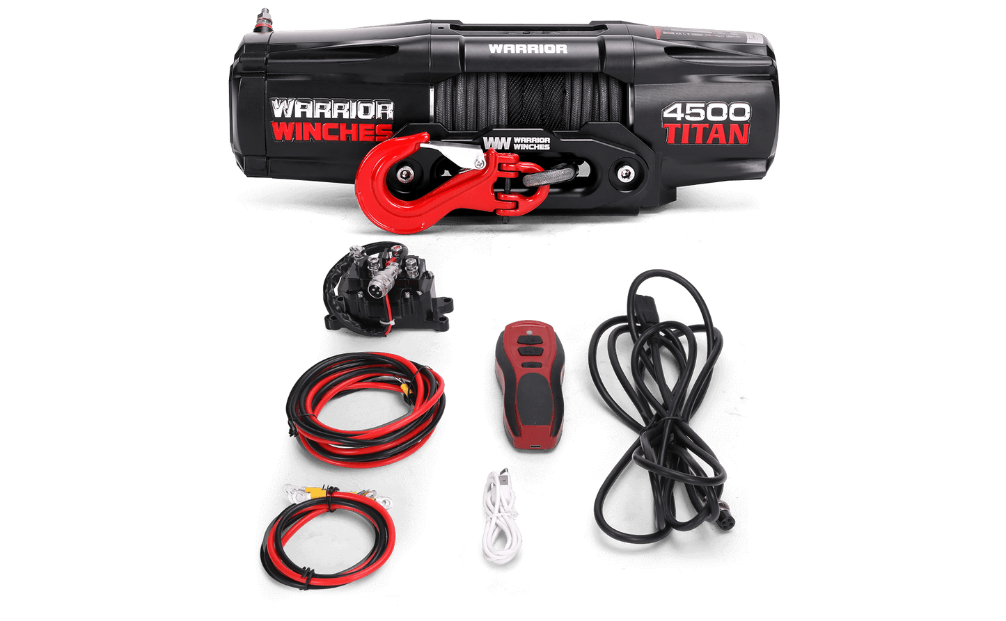 Titan 4,500lb 12v Electric Winch - Synthetic Rope