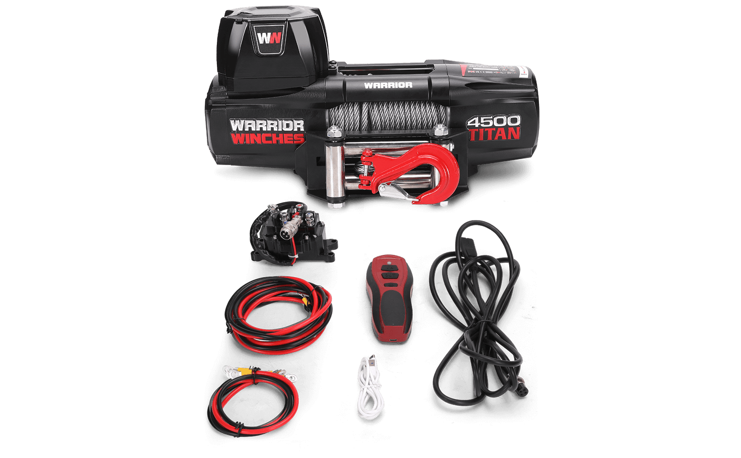 Titan 4,500lb 12v Electric Winch - Steel Rope