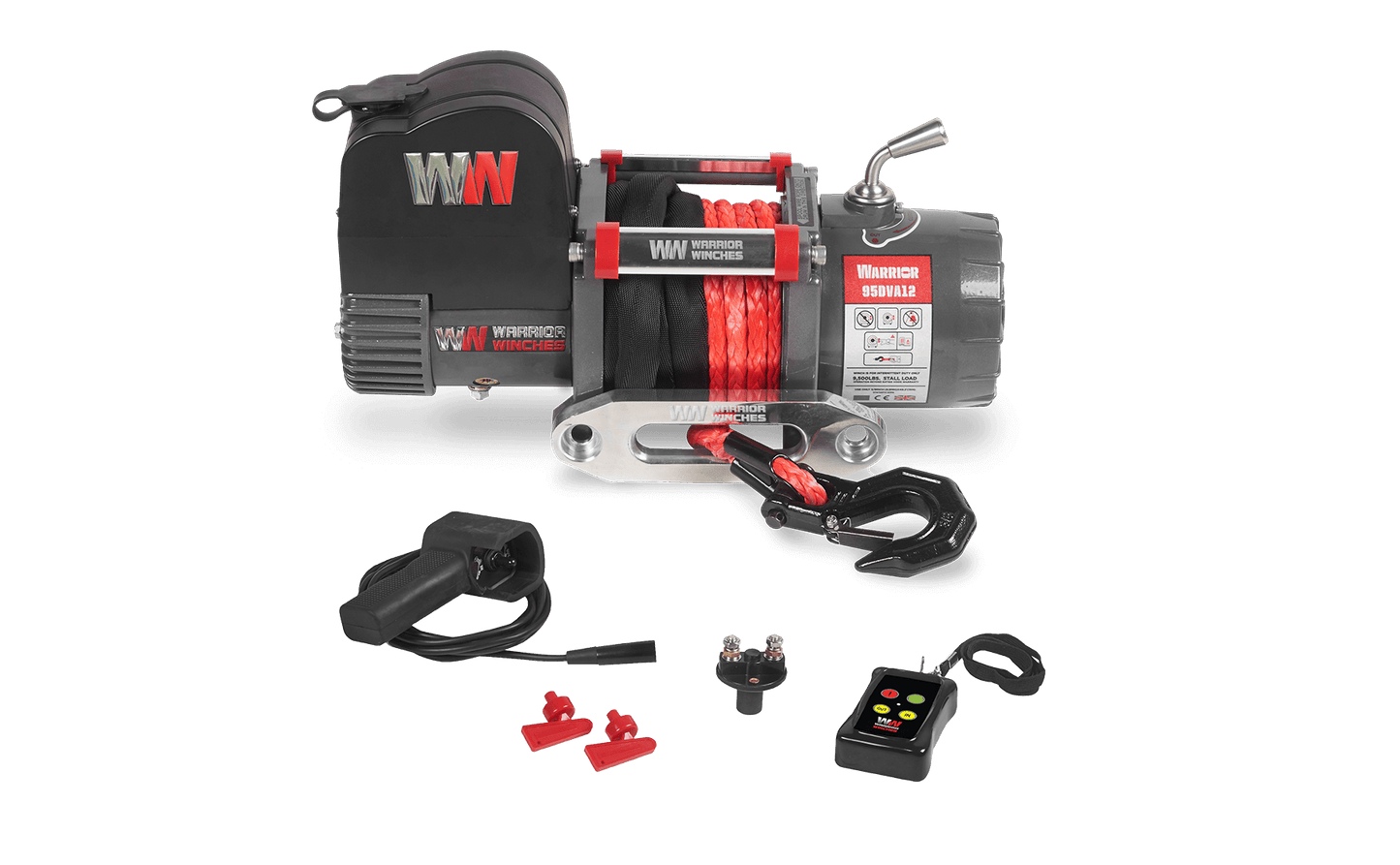 Samurai 9,500lb Short Drum 12v Electric Winch - Synthetic Rope