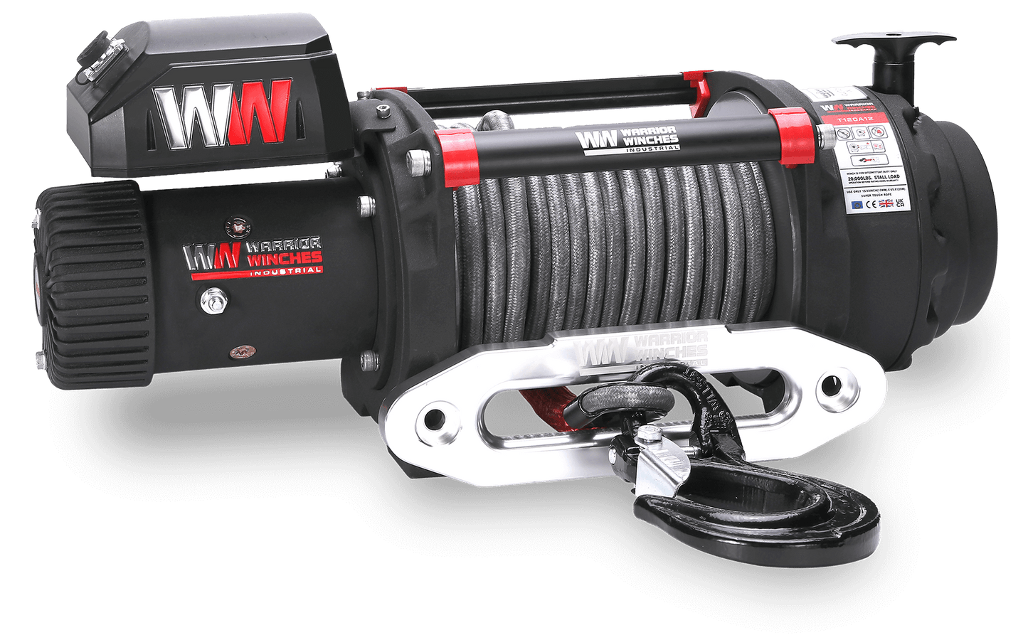T1000 20000lb Electric Winch - 12v Synthetic Rope