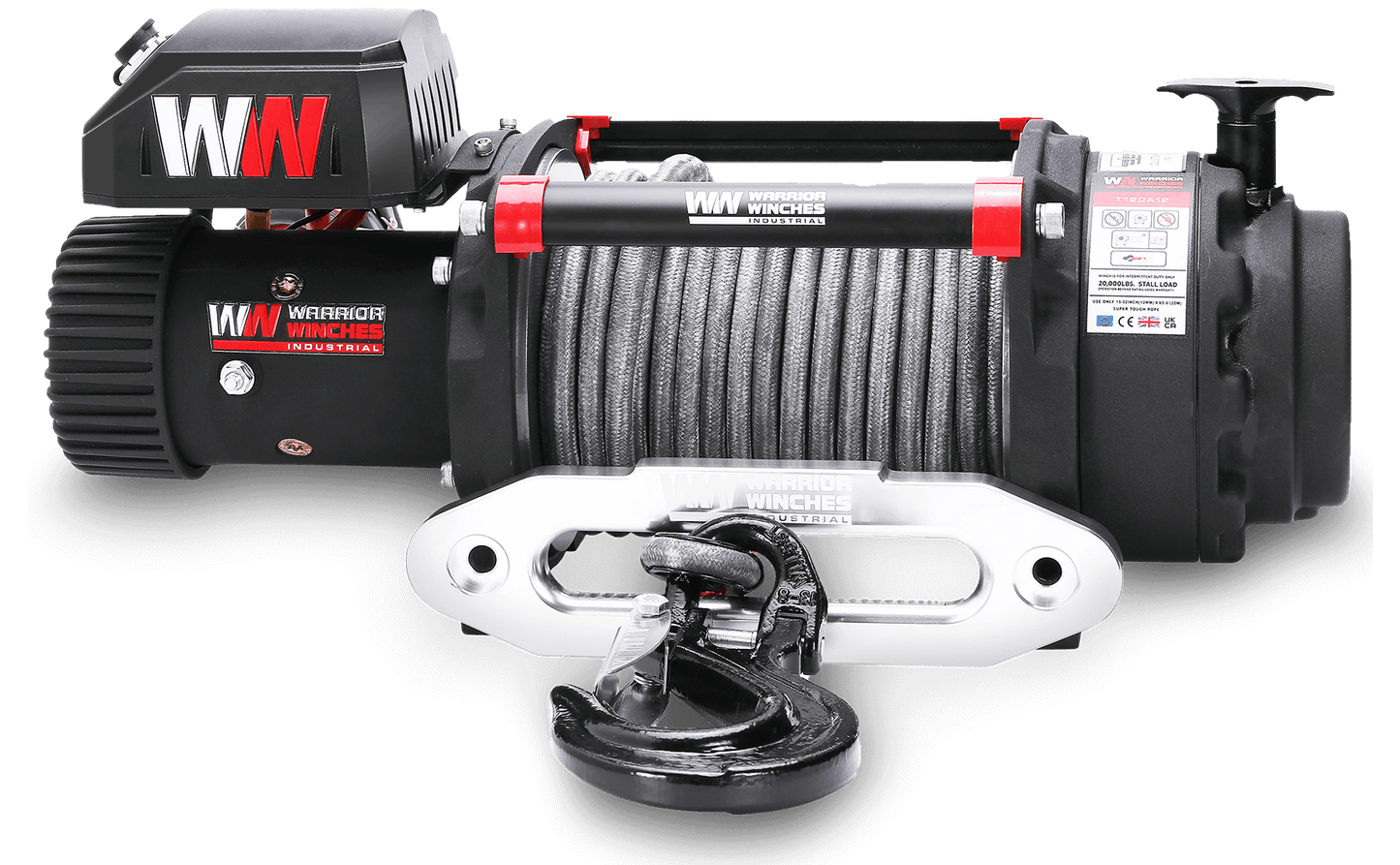 T1000 20000lb Electric Winch - 12v Synthetic Rope