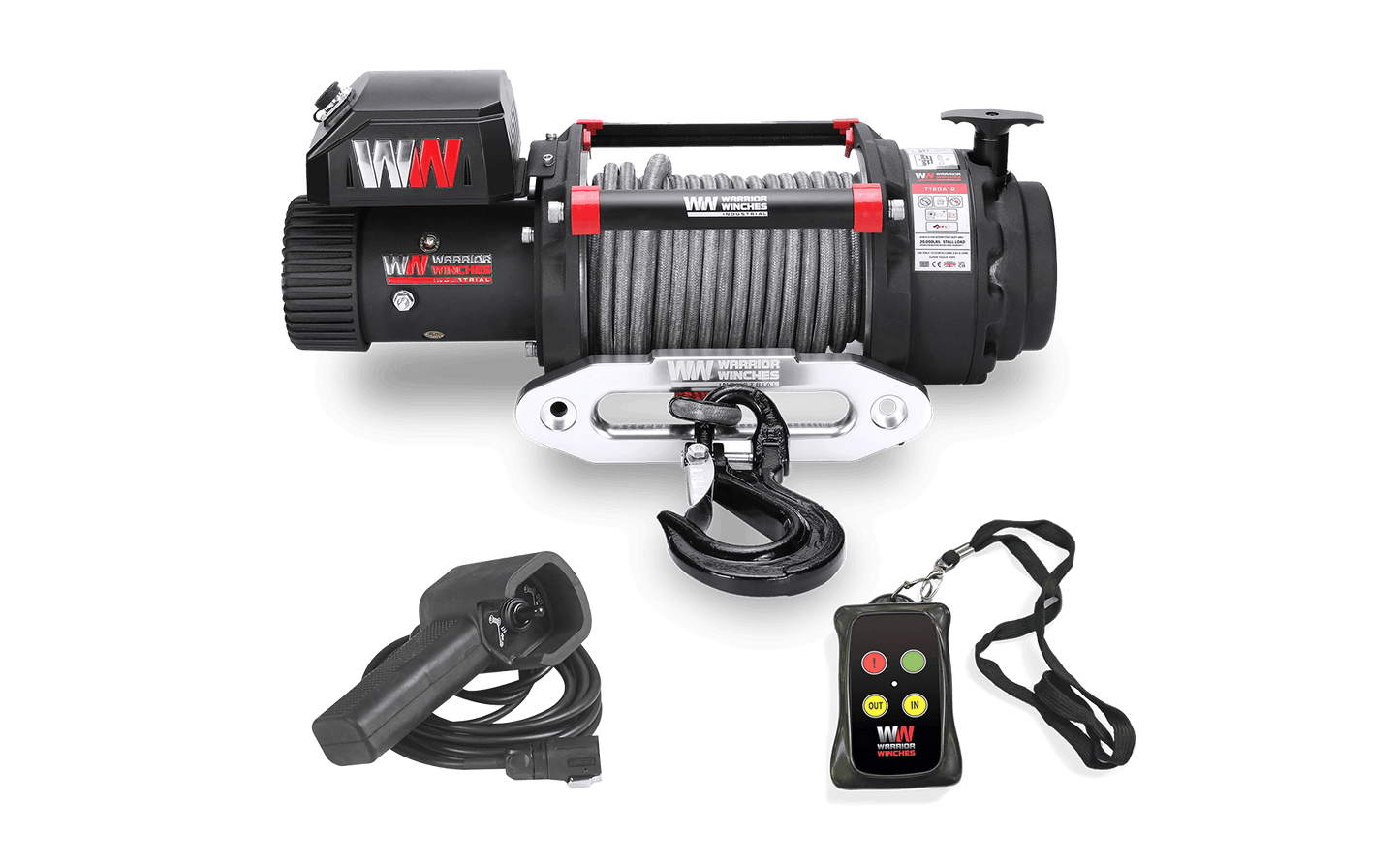 T1000 20000lb Electric Winch - 12v Synthetic Rope