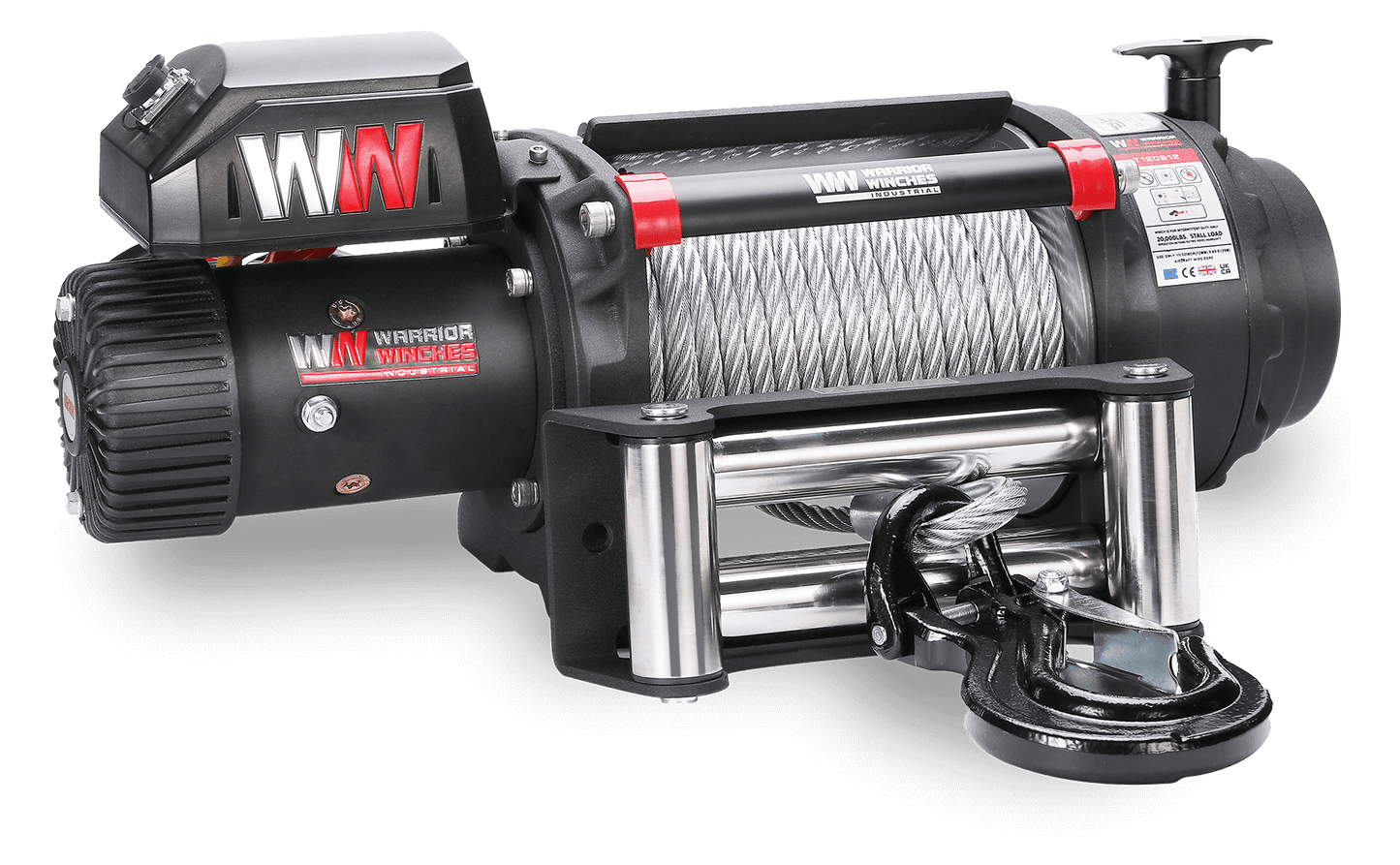 T1000 20000lb Electric Winch - 12v Steel Rope