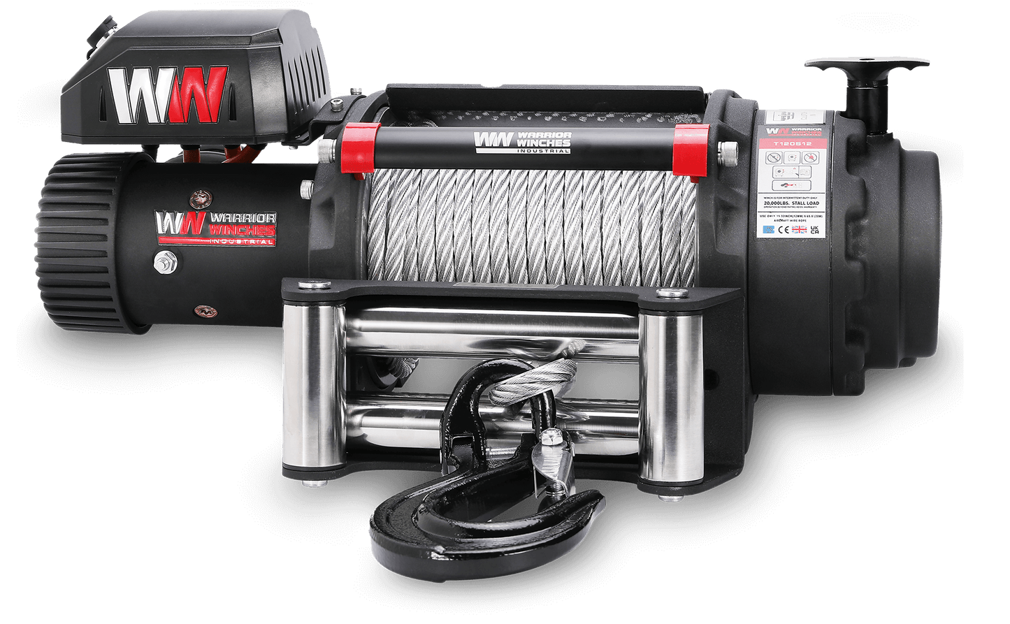 T1000 20000lb Electric Winch - 12v Steel Rope