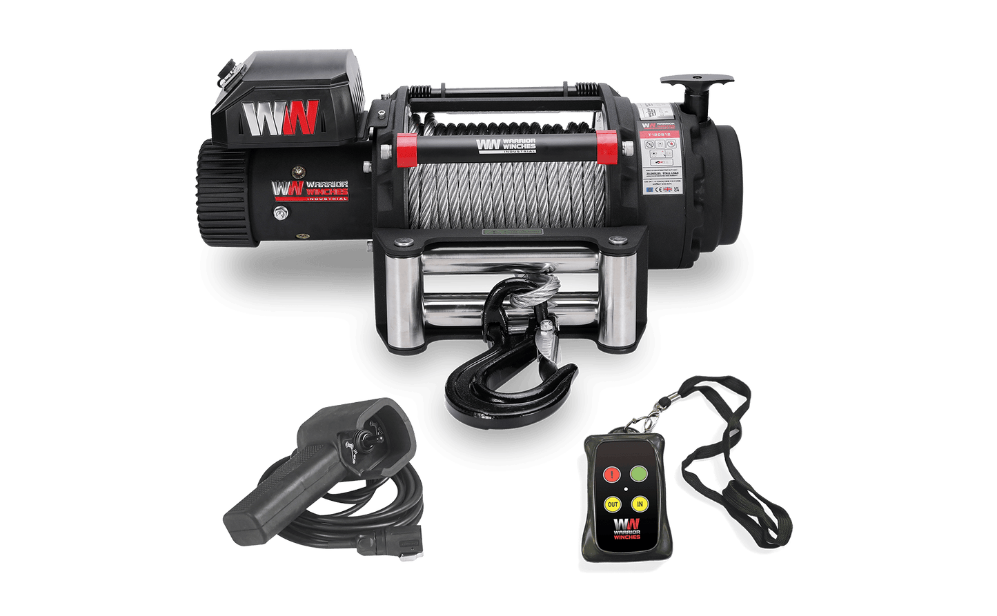 T1000 20000lb Electric Winch - 12v Steel Rope