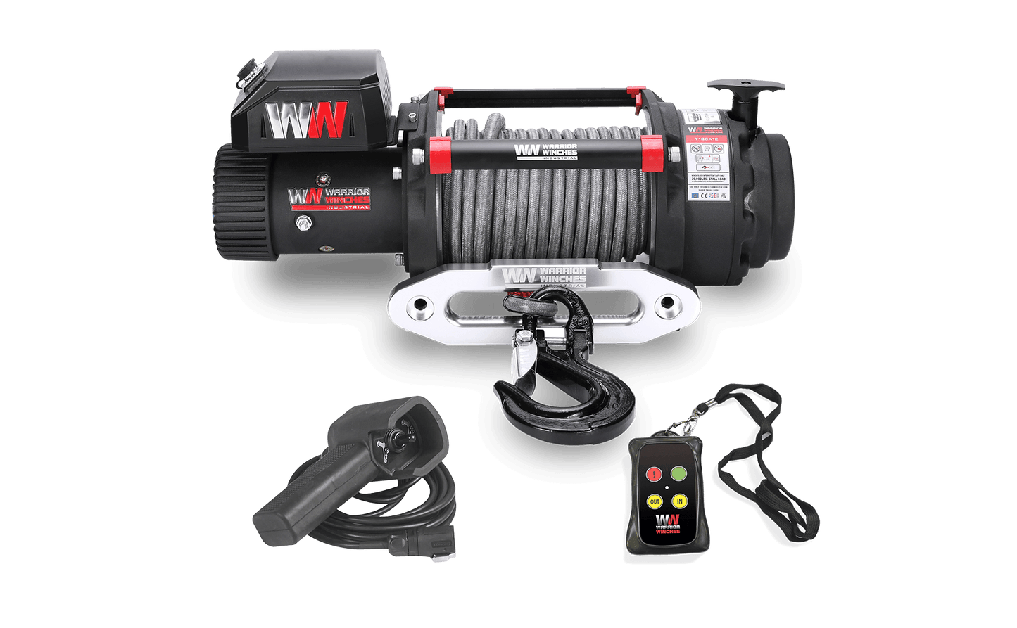 T1000 18000lb Electric Winch - 12v Synthetic Rope