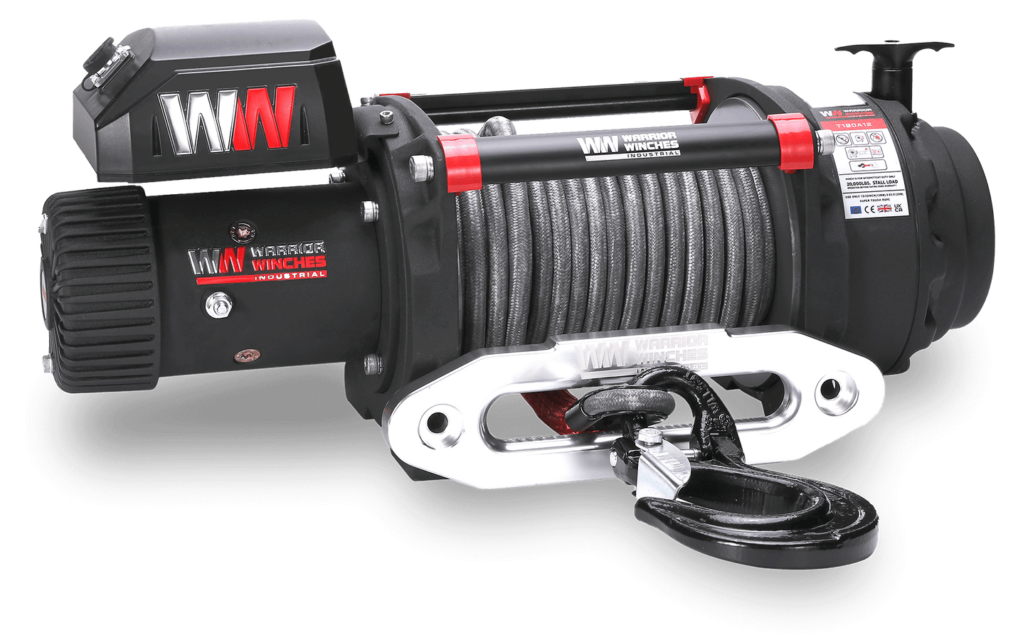 T1000 18000lb Electric Winch - 12v Synthetic Rope