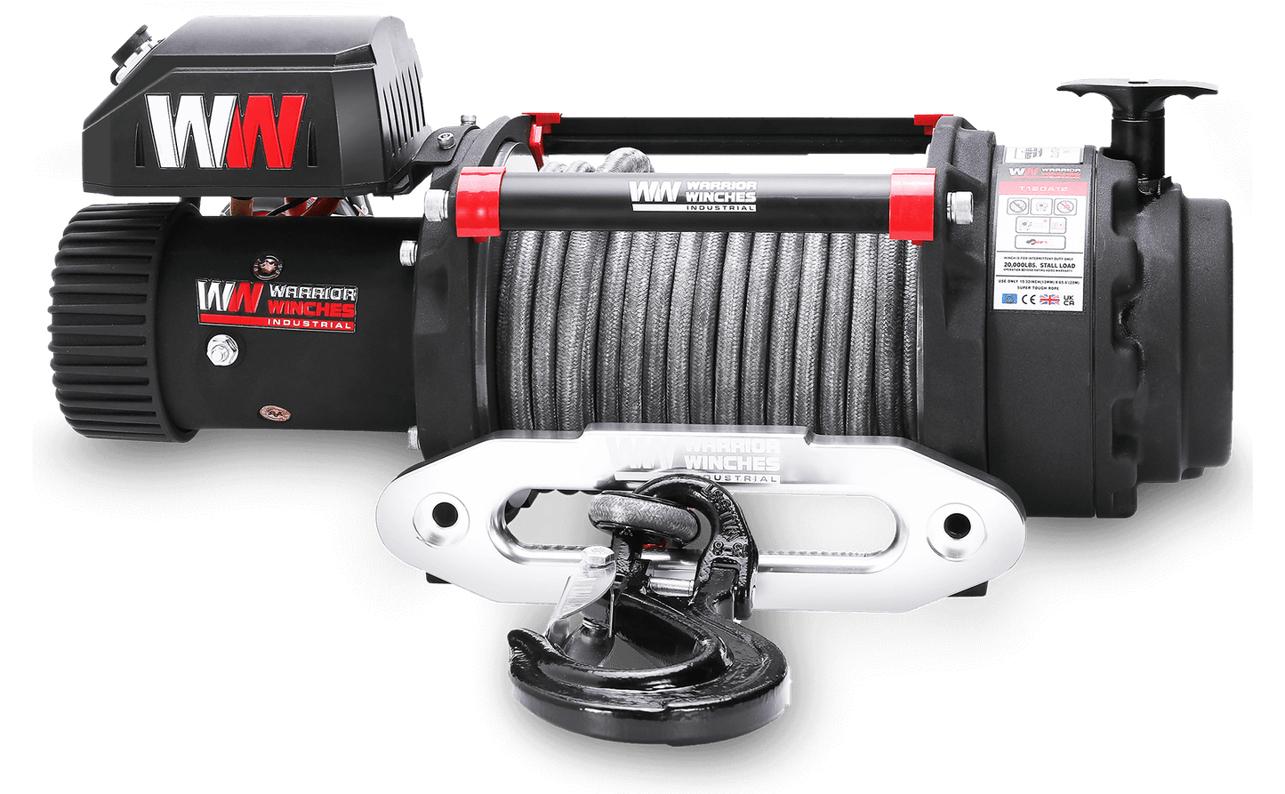 T1000 18000lb Electric Winch - 12v Synthetic Rope