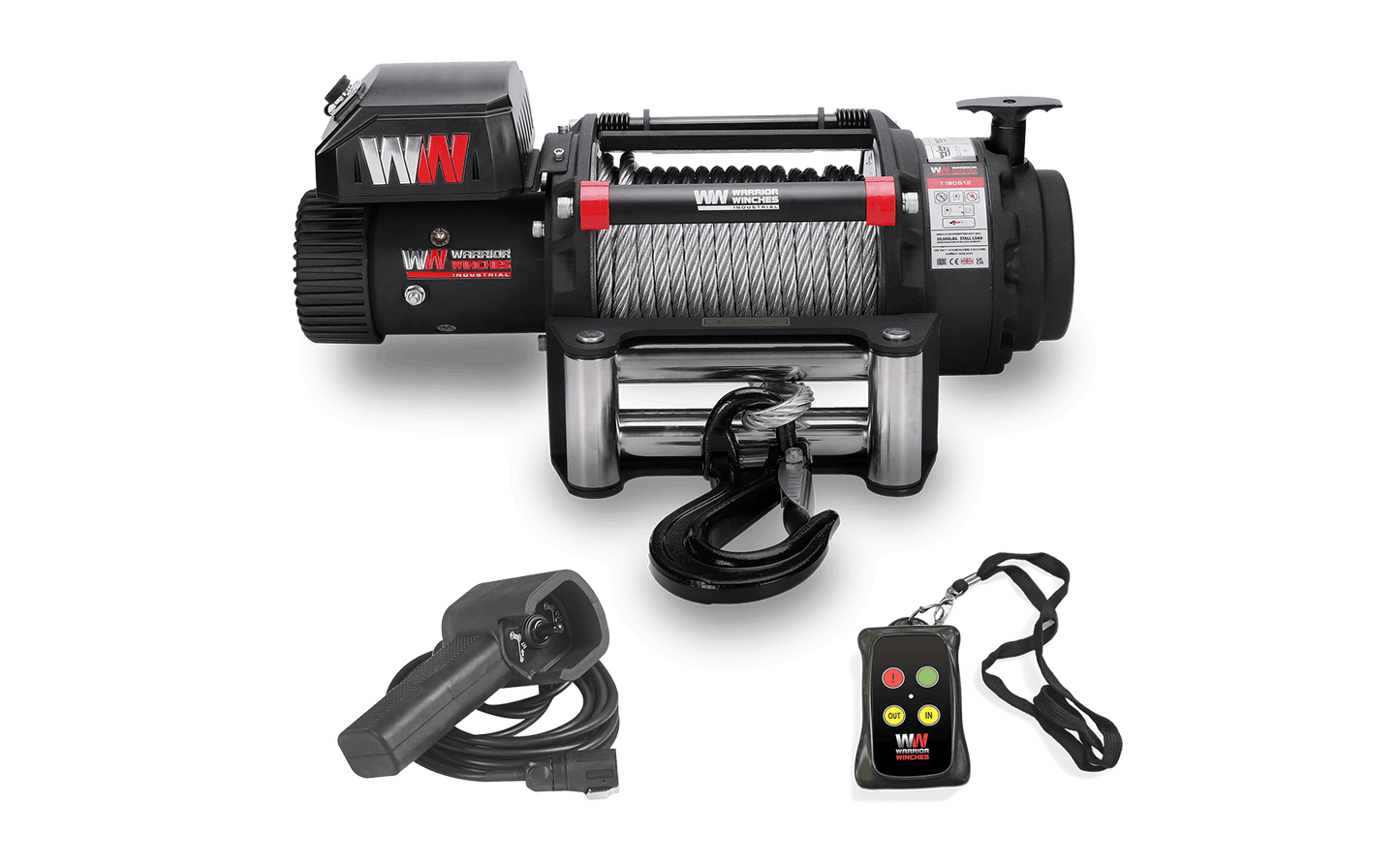 T1000 18000lb Electric Winch - 12v Steel Rope