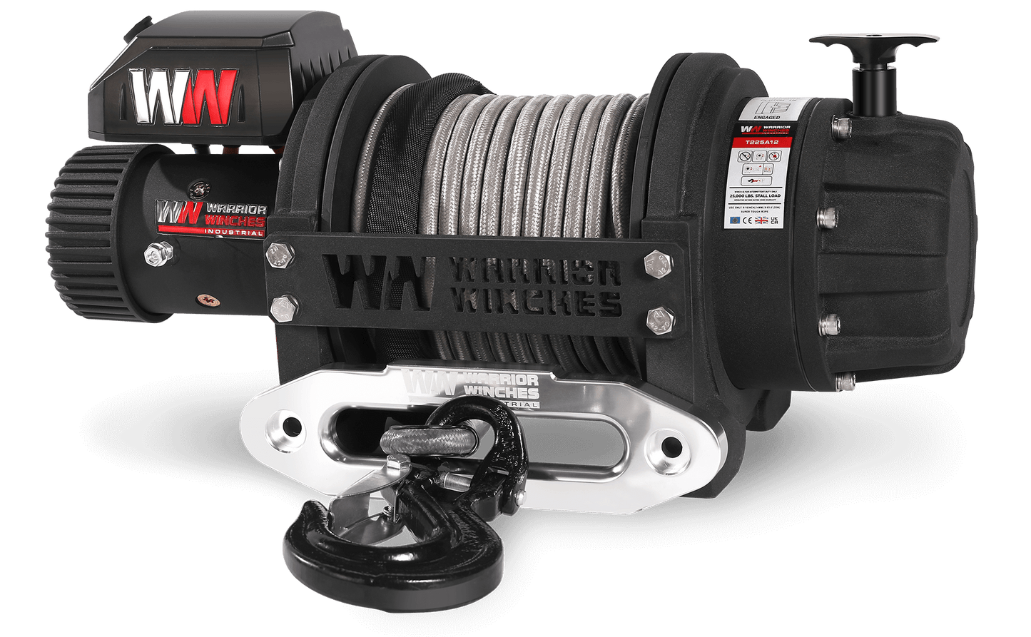 T1000 25000lb Electric Winch - 12v Synthetic Rope
