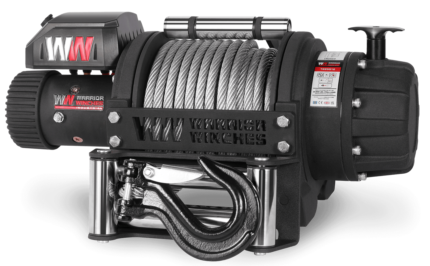 T1000 25000lb Electric Winch - 12v Steel Rope