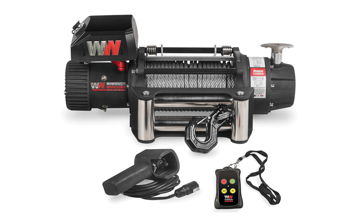 T1000 12500lb Electric Winch - 12v Steel Rope